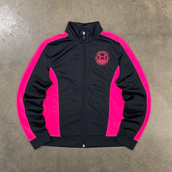 Under Armour Black & Pink Loose Fit Full Zip Jacket - Picture 1 of 8